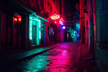 A neon colored street.