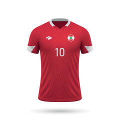 3d realistic soccer jersey Lebanon national team 2024