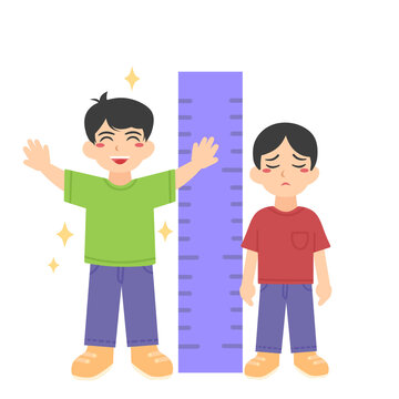 healthy , stunting , obesse comparison meter kids illustration