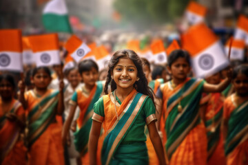 AI generated image illustration indian independence day - no actual persons