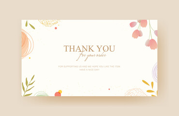 thankyou card with floral design. printable for your small business