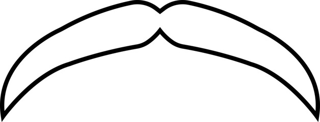 Hipster mustache icon line vector isolated on transparent background. Black silhouette of adult man Italian moustache. Symbol of Fathers day.old facial hair style.
