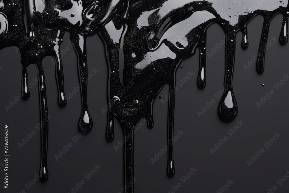 Poster A black and white photograph capturing the mesmerizing beauty of dripping liquid. Perfect for adding a touch of elegance and simplicity to any project