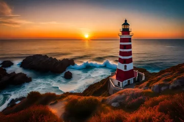 Rolgordijnen lighthouse on the coast © Ateeq