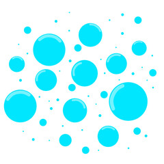 Soap bubbles icon of different sizes isolated on white background. Blue foam pattern. Vector illustration