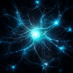 Neuron picture with light in the sky