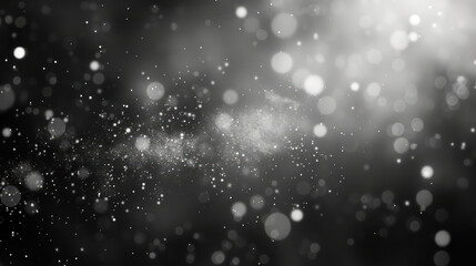 Obraz premium grey white luxury glitter and bokeh particles, grey white bokeh background, holiday festival background