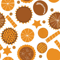 Cookies, pastry seamless pattern for print, textile, web, home decor, fashion, surface, graphic design - 726418169