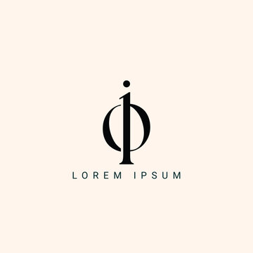 Alphabet letters monogram icon logo OI or IO
