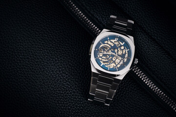 Mechanical watches are fashionable, stock photography. A men's accessory.