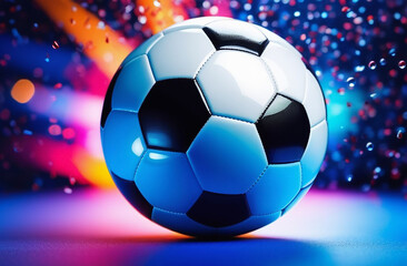 Soccer ball on a bright background.