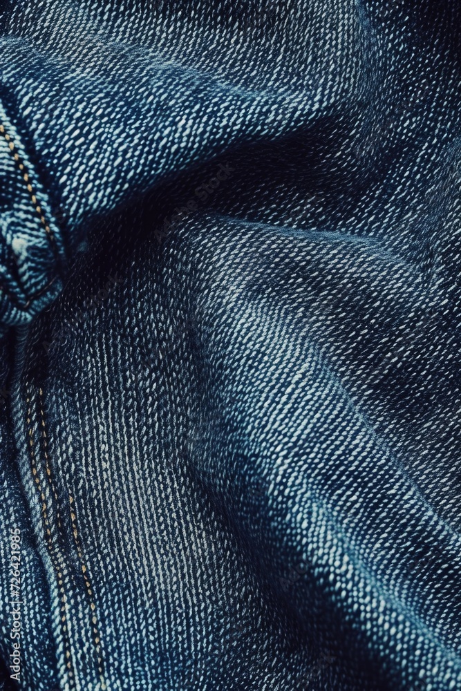 Poster A detailed shot of a pair of blue jeans, showcasing the texture and color. Ideal for fashion and lifestyle themes