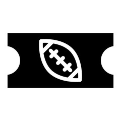 American football ticket glyph 