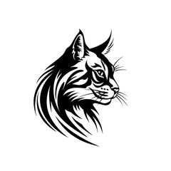 Cat Silhouette Icon Isolated, Animal Black, Pet Symbol on White Background

