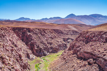desert landscape of Valles de la Luna, in Atacama, Chile
