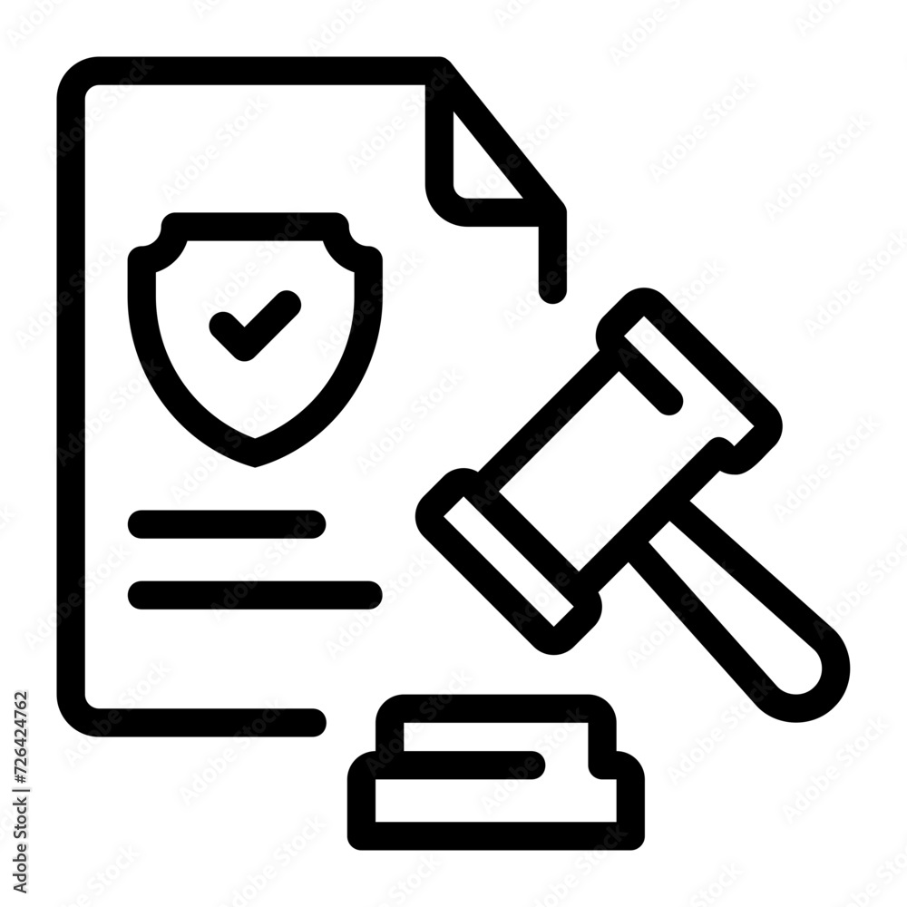 Wall mural legal compliance line icon