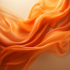 Flowing orange silk scarf background
