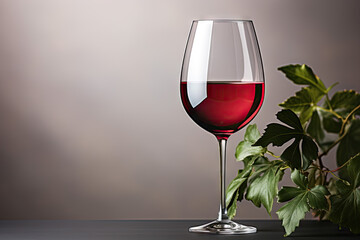 
glass of wine on a white background in minimalist style