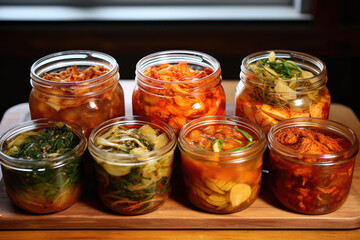 
korean people are makein kimchi