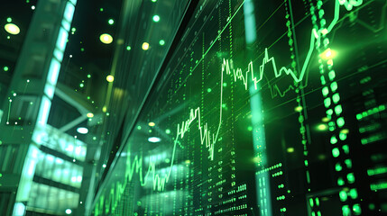 Profiting Stock Market - Green Ascending Lines