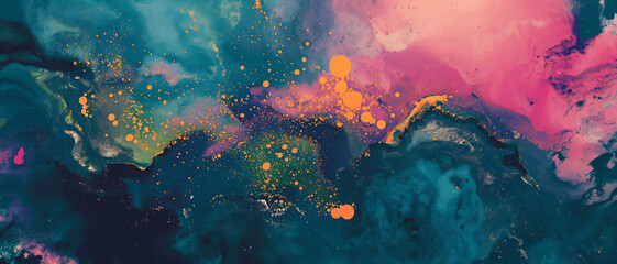 Paints mixed with splashes