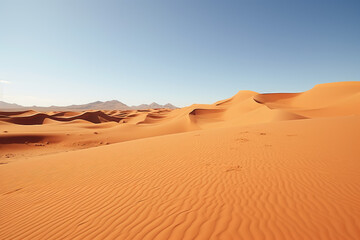 Fototapeta na wymiar Wide Angle, Supporting Tracking Shot, Sahara dessert dunes