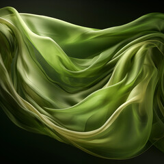 Flowing green silk scarf background