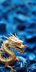 China Dragon - A Gold and Blue Decoration