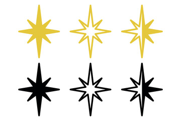 Sparkle star in three styles