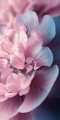 Ethereal pink petals with a moody blue backdrop. Phone wallpaper.