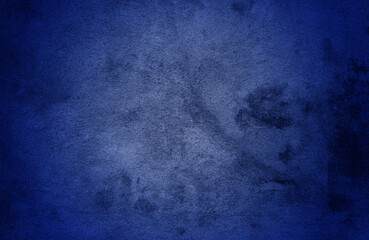 Abstract painted wall surface. Vintage grunge concrete blue wall texture.