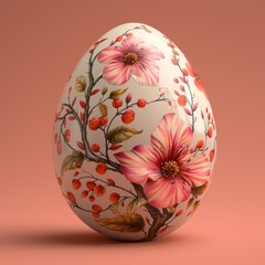Easter Egg. Patterned Easter egg close-up. Painted Easter chicken egg.