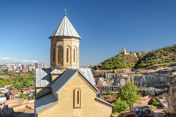 Fototapeta na wymiar Saint Nicholas Orthodox Church inside Narikala Fortress ,Tbilisi