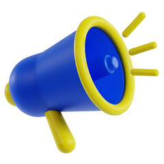 Promotion marketing time megaphone speaker announce 3d icon 