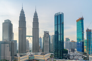 Obraz premium Awesome Kuala Lumpur skyline. Amazing view of skyscrapers