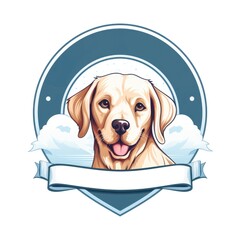 Dog on a white background. Logo. Free space for the name
