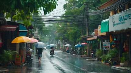 Naklejka premium rainy season