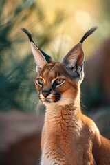 Naklejka premium Portrait desert cats Caracal or African lynx