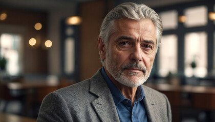 Face portrait of a senior businessman