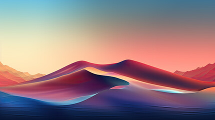 Sunset Over Mesmerizing Desert Dunes - Generative AI