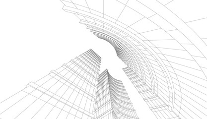 Fototapeta premium abstract architecture vector 3d illustration