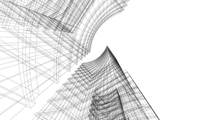 abstract architecture vector 3d illustration
