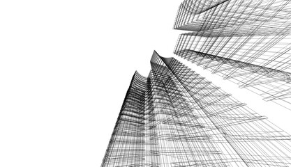 abstract architecture vector 3d illustration