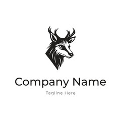 Deer or Antelope logo stock vector illustration