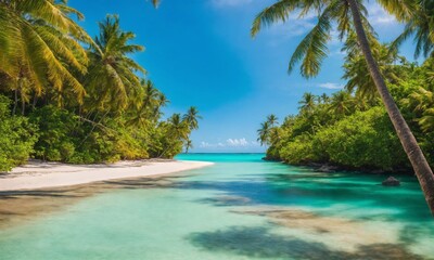 Beautiful tropical beach with white sand,