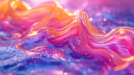 Obraz na płótnie Canvas Abstract background of blue, pink, orange and purple liquid. Generative AI.