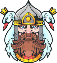 medieval Slavic warrior, illustration design - 726438160