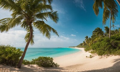 Fototapeta na wymiar Landscape of paradise tropical island beach, beautiful background