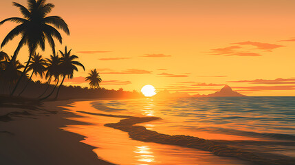 Aerial view of beautiful beach, simple, calm composition in clear blue