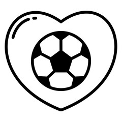 Obraz premium football love glyph and line vector illustration